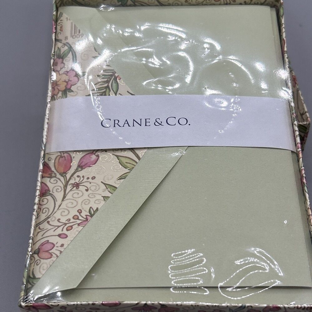 CRANE &‎ CO Invitation Set Of 10 Cards & 10 Envelopes Wasabi KID FINISH - Picture 3 of 3